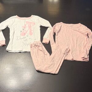 Carter's White and Pink Kids Pajama Set
